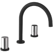 Sapho ULTRATAP 3-Loch Waschtischarmatur, Schwarz matt/Chrom