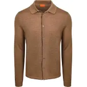 Suitable Cardigan Shirt Merino Camel