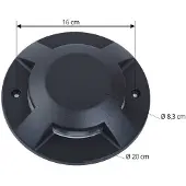 LUCANDE LED-Bodenstrahler Jeffrey, schwarz, 4 Lichtaustritte