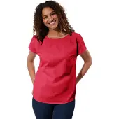 Casual Looks Schlupfbluse , Damen, Gr. 40, rot, 50% Baumwolle, 50% Polyester, unifarben, Rundhals, Blusen Schlupfbluse