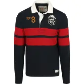 Superdry für Herren. M1110483A Poloshirt Double Rugby navy (L), Lässig, Baumwolle, Langarm, Marine