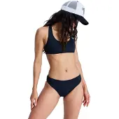 Roxy Bikini-Hose "Solid Essentials Hipster", Damen, Gr. M, schwarz (anthrazit), Obermaterial: 85% Polyester, 15% Elasthan., Badehosen Bikini-Hose