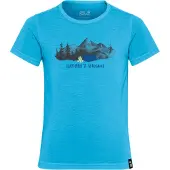 Jack Wolfskin T-Shirt Hiking Graphic Tee Kinder Print Empire Blue-Größe 176