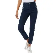 Création L Bequeme Jeans , Damen, Gr. 44, Normalgrößen, blau (dunkelblau), 56% Baumwolle, 19% Polyester, 14% Lyocell, 10% Viskose, 1% Elasthan, unifarben, lang, Jeans Bequeme Jeans