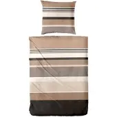 PRIMERA Bettwäsche "Satin-Bettwäsche Line-Art", braun, B/L: 155cm x 220cm, 1 Stk., 1 Stk., Satin, B/L: 80cm x 80cm, 2, Satin, Obermaterial: 100% Baumwolle, Bettwäsche, Bettwäsche