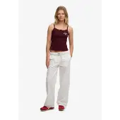Superdry für Damen. W7011288A Weiße Stretch-Hose (M), Lässig, Baumwolle
