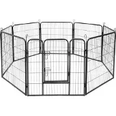 Rebel RA-1207 Modulares Hundegitter, Stahl, 8 Elemente, Größe L, 80 x 80 cm