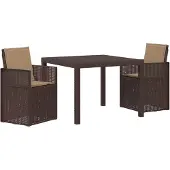 Syfax Garten Essgruppe mit Kissen 3 pcs Braun und Taupe PP