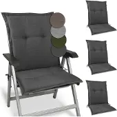 Beautissu HighLux NL Niedriglehner Auflage, 105x50x7cm, Anthrazit, 4er Set