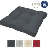 Beautissu XLuna Loungekissen, 40x40x10cm, Anthrazit, Outdoor, für Gartenmöbel