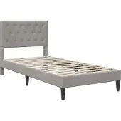 vidaXL Bettgestell mit Matratze mit Kopfteil Hellgrau 90 x 190 cm Samt