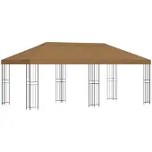 Syfax Gartenpavillon 6 x 3 m Beige Polyester und Stahl 190 gsm