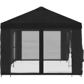 vidaXL Garten Pavillon mit Seitenwänden 6 x 3 m Schwarz
