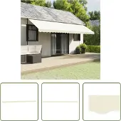 The Living Store Markisenvolant Creme Gestreift 6 m