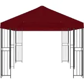 vidaXL Gartenpavillon 6 x 3 m Bordeauxrot Polyester und Stahl 190 gsm