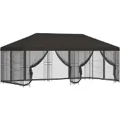 vidaXL Pavillon mit Seitenwänden 6 x 3 m Anthrazit Polyester und Stahl
