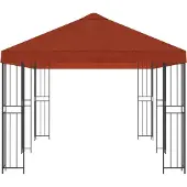 vidaXL Gartenpavillon 6 x 3 m Terrakotta Polyester und Stahl 190 gsm