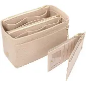 OEM Beige Damenhandtas Organizer mit Reißverschluss und Kartenhalter