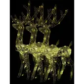 Syfax LED-Rentiere 3 Stk. Acryl 128 cm Warmweiß