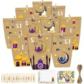 OEM Adventskalender mit 36 Holzklemmen und 10m Hanftau, braun, selbst dekoriert