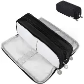OEM Schwarzes Etui mit 3 Fächern und großer Kapazität