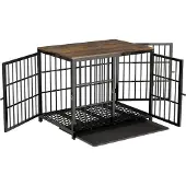 Markenlos Hunde-Bench - Stilvolles Design mit Holzakzenten - Schwarz - M