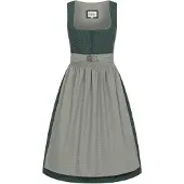 Nübler Dirndl NÜBLER "Dirndl Midi Petra", Damen, Gr. 34, EURO, grün, Obermaterial: 65% Baumwolle CO. 35% Polyester PES., Kleider Dirndl