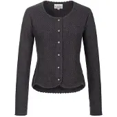 Nübler Strickjacke NÜBLER "Strickjacke Yvonne", Damen, Gr. XS, schwarz (anthrazit), Obermaterial: 100% Baumwolle CO., Strickjacken Strickjacke