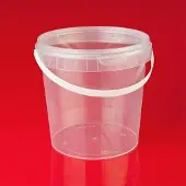 Markenlos Kunststoffemmer 1 Liter - Transparent, Lebensmittelsicher, Stapelbar - Set von 12
