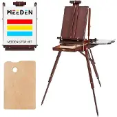 Markenlos Künstler-Easel - Tragbar - Massives Buchenholz - Walnussfarbe