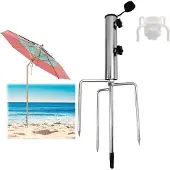 OEM Metall-Ständer mit 4 Stiften für Sonnenschirm, Strand, Rasen, stabil