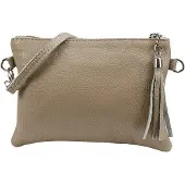 OEM Kleine Lederclutch 22x15cm Lichtbraun