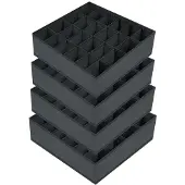 OEM Aufbewahrungsboxen 4er Pack, 24 Fächer, dunkelgrau, faltenfrei