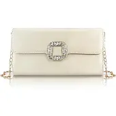 OEM Elegante Damen-Clutch-Tasche, Beige, Polyester, 100cm Schulterband