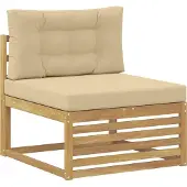 vidaXL Outdoor-Sofagarnitur 9 stk. Weiß und Beige Polyester