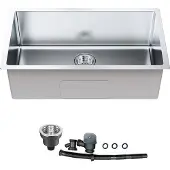 OEM Eingebaute Spüle 230mm tief, Edelstahl, rechteckig, 712x407mm, mit Ablauf