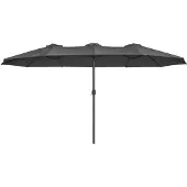 Markenlos Doppelparasol - Großes Sonnenschirm mit UV-Schutz - 460 x 270 cm - Grau