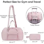 Markenlos Gymtas mit Toilettasche, Schuh- und Nassfächern - Rosa