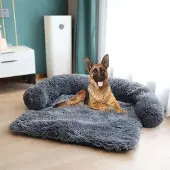 OEM Medium Graues Hundebett mit Nackenkissen, Waschbar, Schuimfüllung