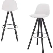OEM Weißer Barhocker mit Rückenlehne, 75cm, Braun, Kunstleder