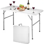 Unyqoos Klappbarer Campingtisch 120x60x74cm Weiß