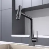 OEM Schwarze Küchenarmatur, ausreichbar, 3 Strahlarten, 360° Drehbar, Edelstahl