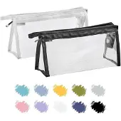 OEM Kleine PVC Etui Damen Schultasche Transparent Schwarz