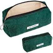 OEM Schulkoffer dunkelgrün Cord Stoff Etui für Mädchen