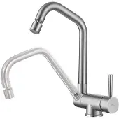 OEM Edelstahl-Küchenarmatur mit 2 Düsen, 360° Drehung, matt