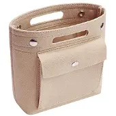 OEM Kleine Beige Organizer Tasche mit Innenfächern und Portemonnaie