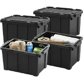 OEM Schwarze 21L Aufbewahrungsboxen, stapelbar, BPA-frei