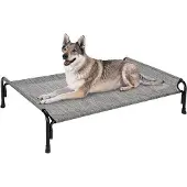OEM Erhöhtes Hundebett, groß, kauwbeständig, atmungsaktiv, schwarz/silber