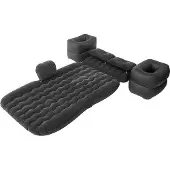 Markenlos Auto-Matratze Multifunktional - Hochwertiges PVC Material, Schwarz, mit 12V Pumpe für Camping