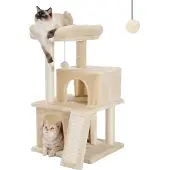 OEM Katzenkratzbaum mit Sisalseil Beige Plüsch Lounge